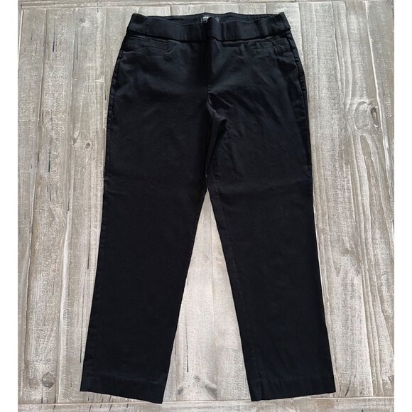 Liz Claiborne Career Women’s Black Pants Size 14 Pull-On Stretch Trousers Ankle - Picture 2 of 7